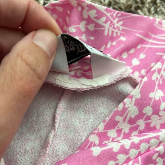 Vintage 80s 90s Anthony Richards Floral Tie Pink Dress - Picture 7 of 8